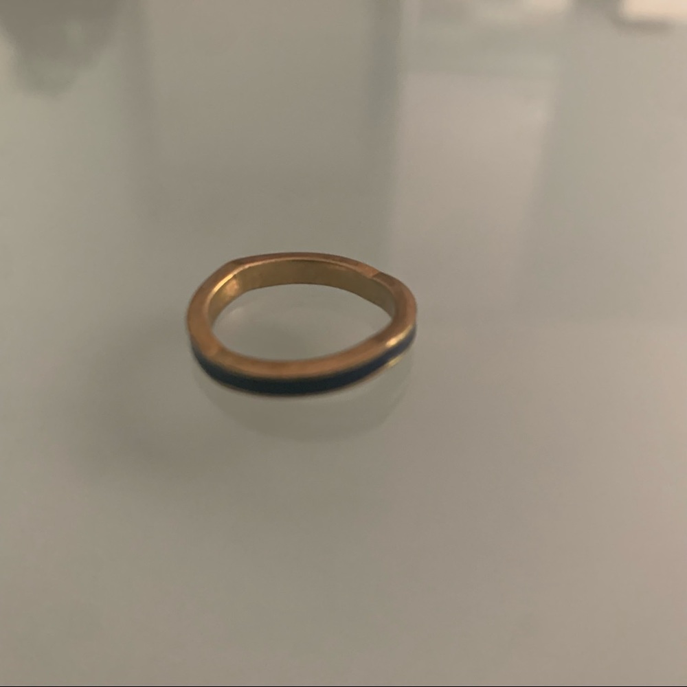 J. Crew Navy and Gold Assymetrical Ring - Picture 4 of 4